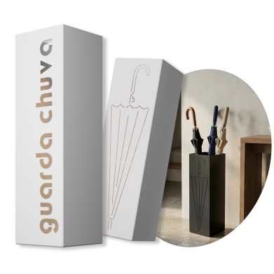 Porta Guarda Chuva 2 Em 1 Extra Resistente Aço Itanova 50cm